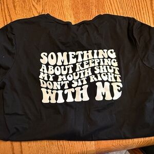 Graphic Black Tee with White Text